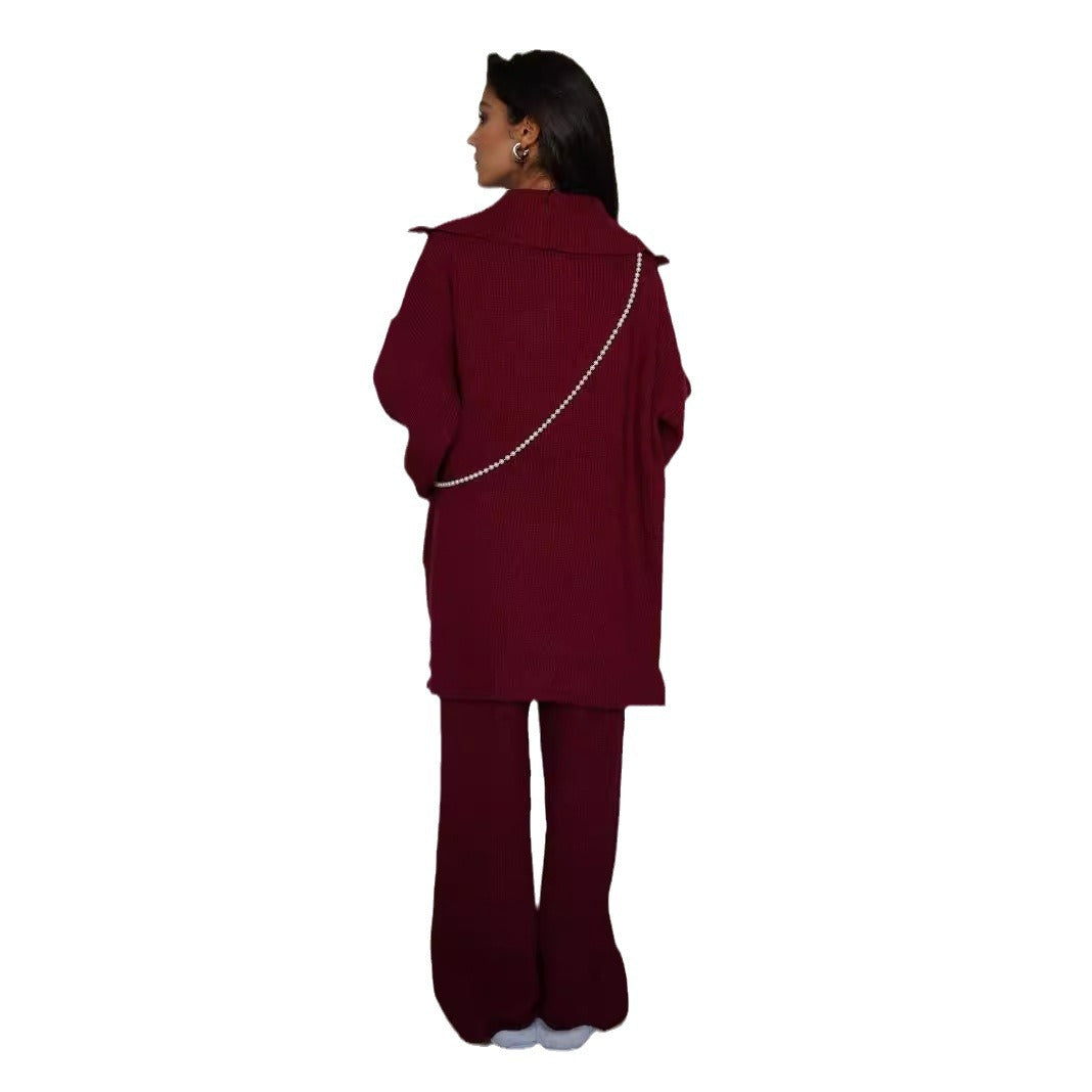 Kvinnors mjuka stickade kostym med trendig oversized passform Mirla-Eva Jonsson