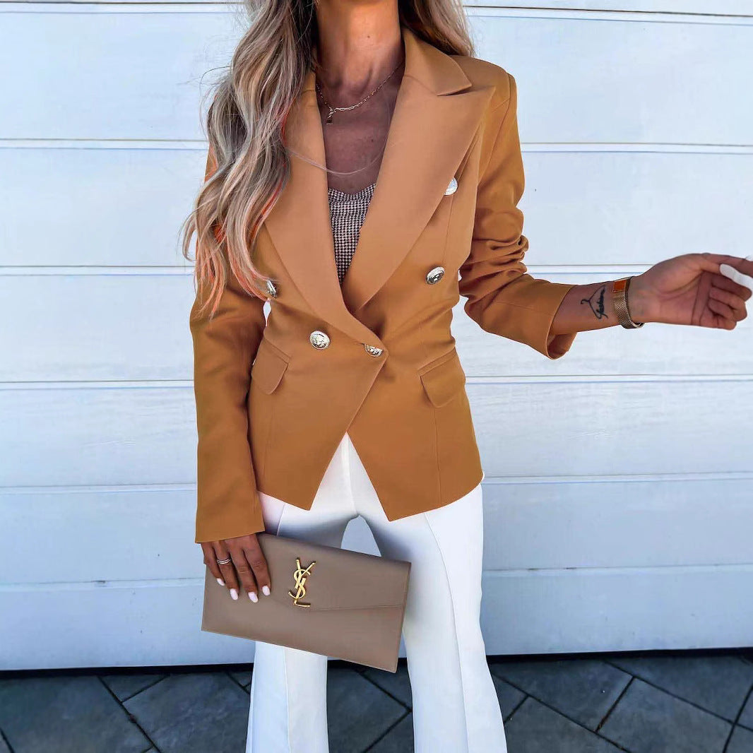 Kvinnors mode blazerjacka med dubbelknappstängning och eleganta detaljer Mirla-Eva Jonsson