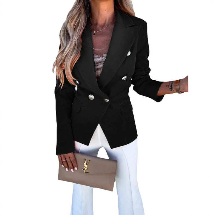 Kvinnors mode blazerjacka med dubbelknappstängning och eleganta detaljer Mirla-Eva Jonsson