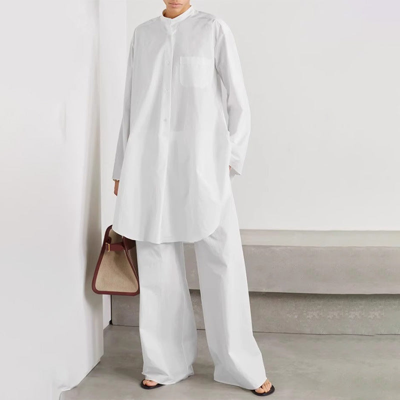Kvinnors mode blus med rund krage och asymmetrisk skärning Mirla-Eva Jonsson