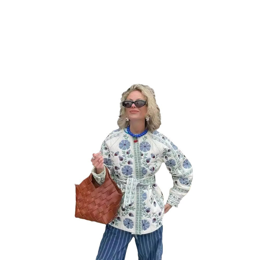 Kvinnors mode broderad bomberjacka Mirla-Eva Jonsson