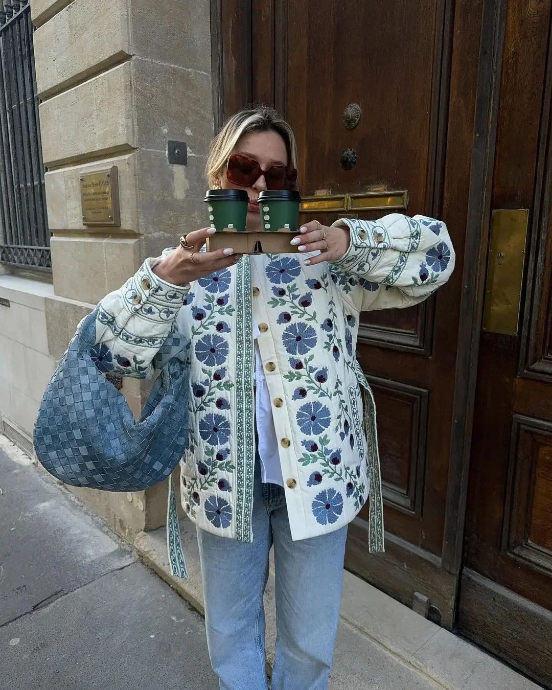Kvinnors mode broderad bomberjacka Mirla-Eva Jonsson