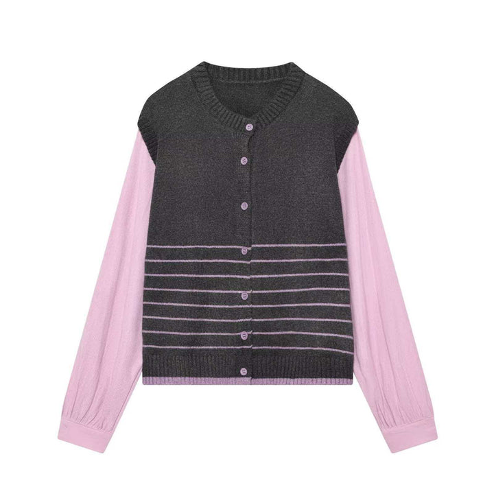 Kvinnors mode cardigan med eleganta kontraster Mirla-Eva Jonsson
