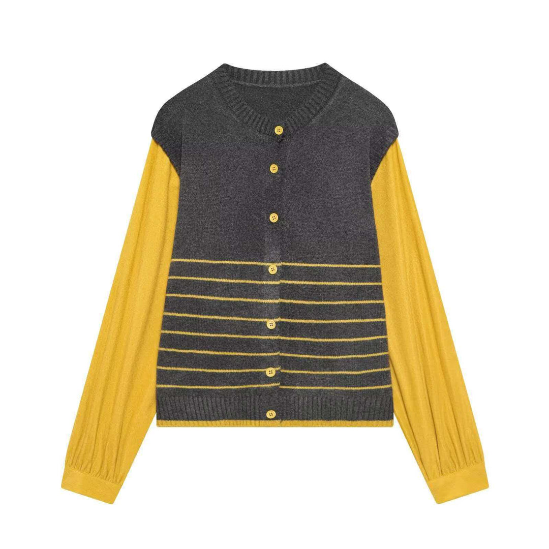 Kvinnors mode cardigan med eleganta kontraster Mirla-Eva Jonsson