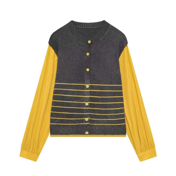 Kvinnors mode cardigan med eleganta kontraster Mirla-Eva Jonsson