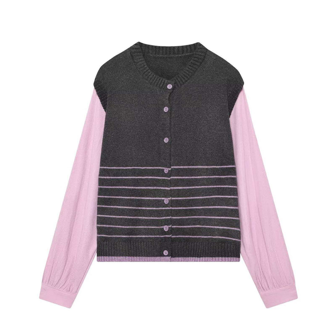 Kvinnors mode cardigan med eleganta kontraster Mirla-Eva Jonsson