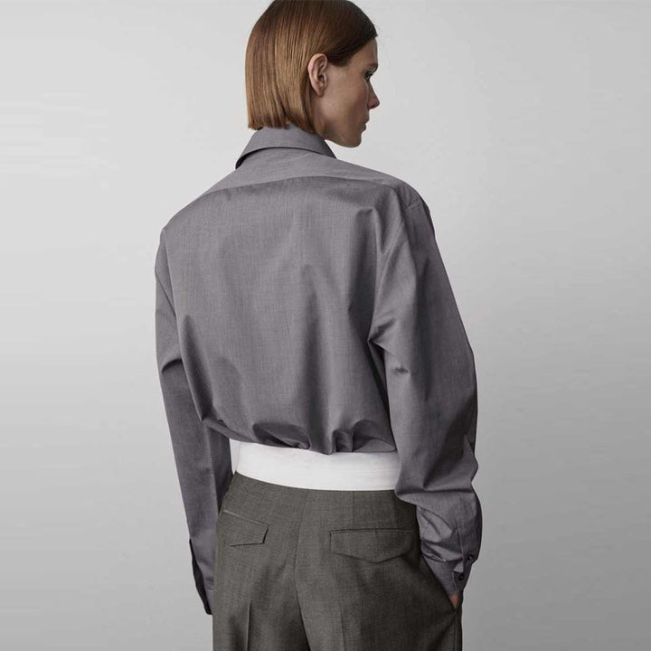 Kvinnors mode långärmad blus med modern skärning och fin struktur Mirla-Eva Jonsson