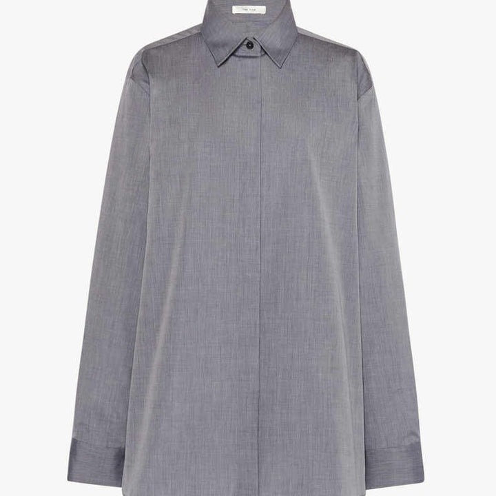 Kvinnors mode långärmad blus med modern skärning och fin struktur Mirla-Eva Jonsson