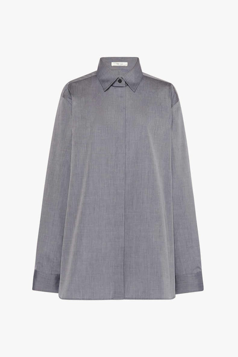 Kvinnors mode långärmad blus med modern skärning och fin struktur Mirla-Eva Jonsson