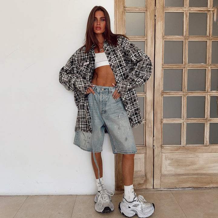 Kvinnors mode overshirt jacka med fransar Mirla-Eva Jonsson