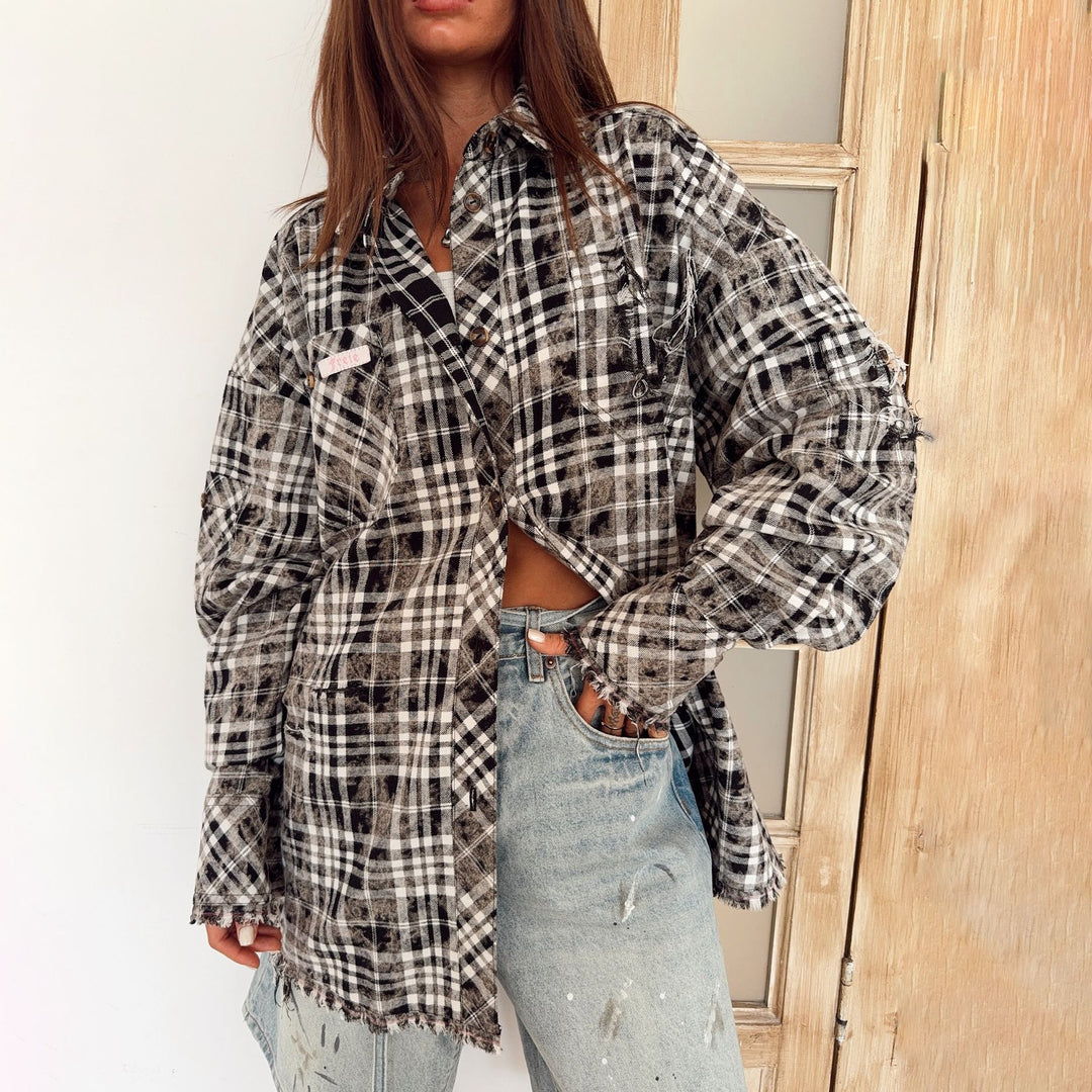 Kvinnors mode overshirt jacka med fransar Mirla-Eva Jonsson