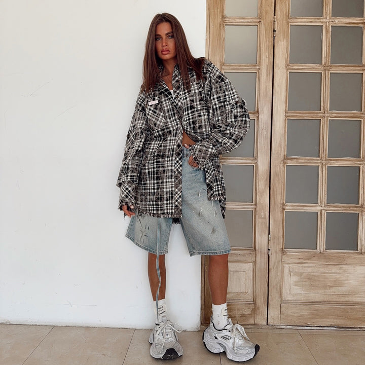 Kvinnors mode overshirt jacka med fransar Mirla-Eva Jonsson