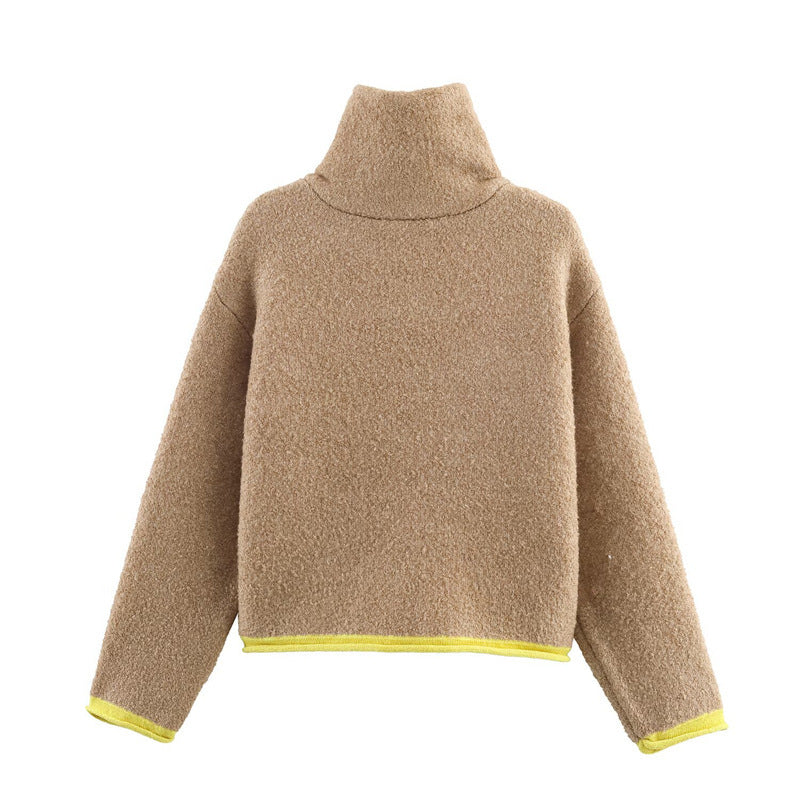 Kvinnors mode oversized fleecejacka med hög krage och praktiska fickor Mirla-Eva Jonsson