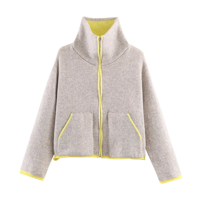 Kvinnors mode oversized fleecejacka med hög krage och praktiska fickor Mirla-Eva Jonsson