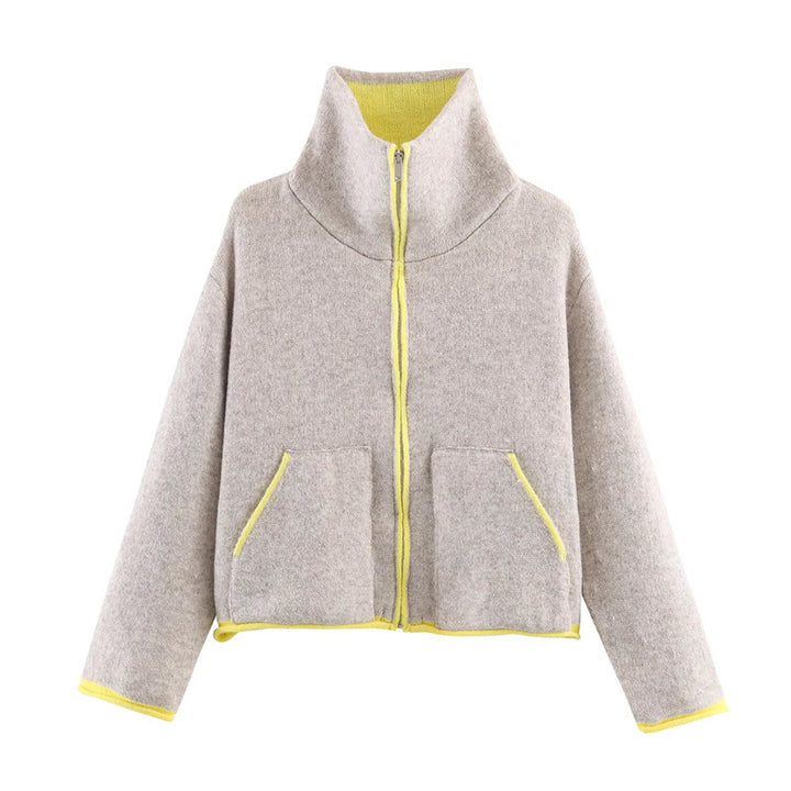 Kvinnors mode oversized fleecejacka med hög krage och praktiska fickor Mirla-Eva Jonsson