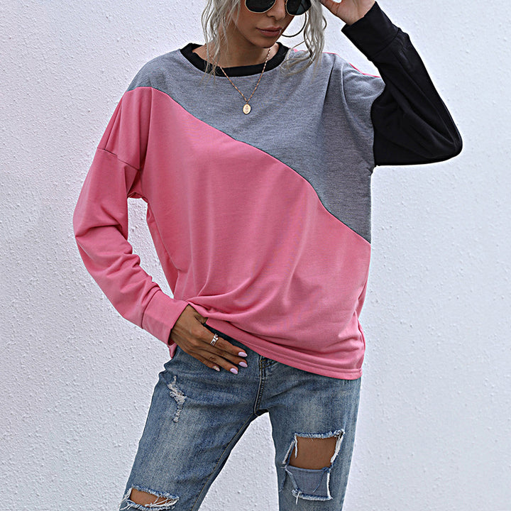 Kvinnors mode sweatshirt med kontrasterande färgblock Mirla-Eva Jonsson