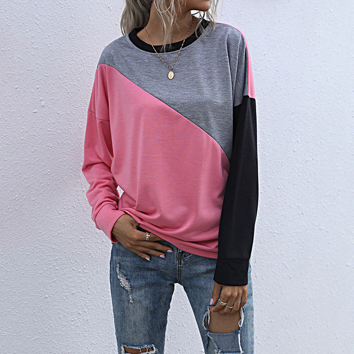 Kvinnors mode sweatshirt med kontrasterande färgblock Mirla-Eva Jonsson