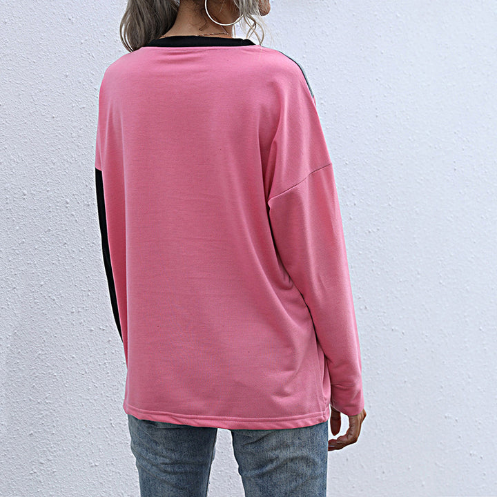 Kvinnors mode sweatshirt med kontrasterande färgblock Mirla-Eva Jonsson