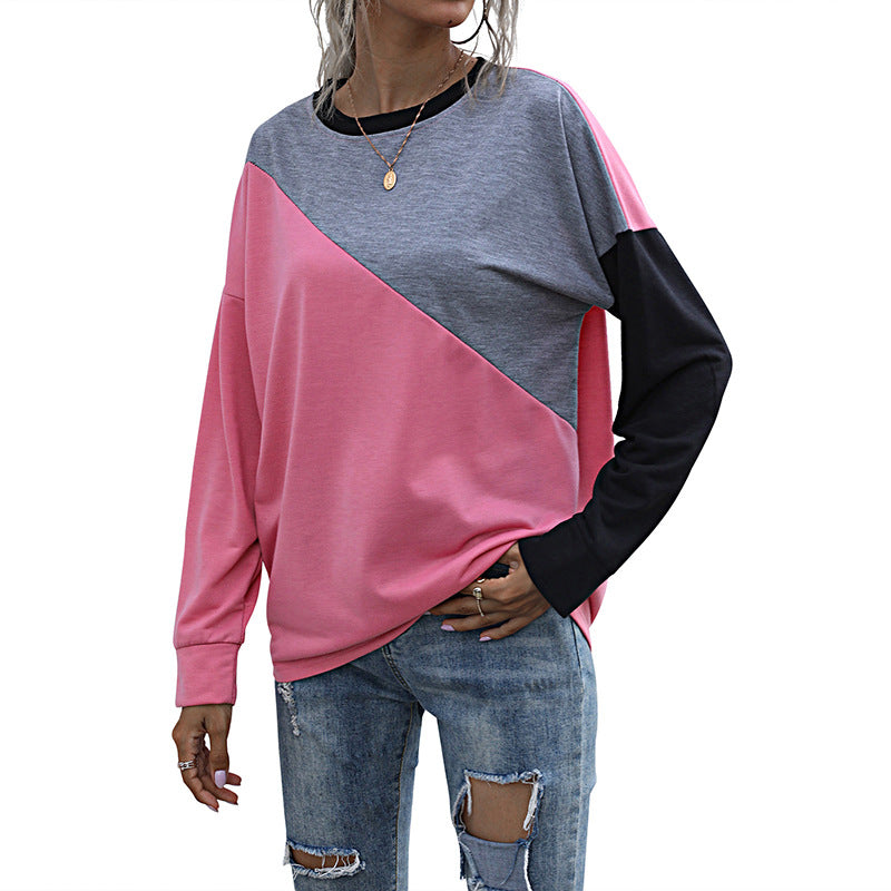 Kvinnors mode sweatshirt med kontrasterande färgblock Mirla-Eva Jonsson