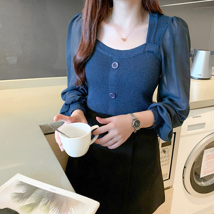 Kvinnors mode topp med puffärmar Mirla-Eva Jonsson