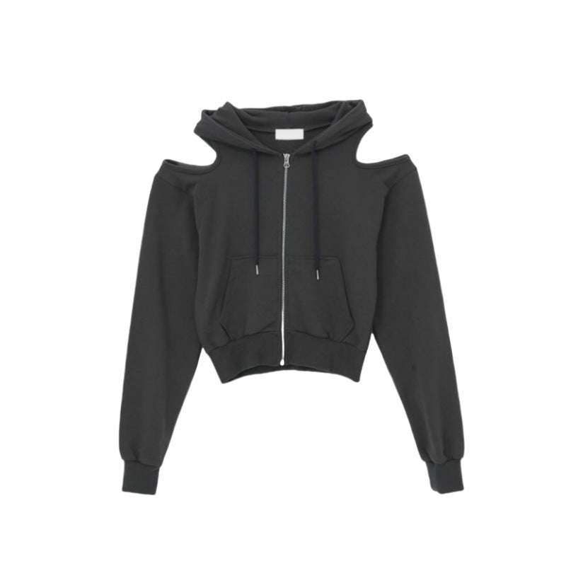 Kvinnors modekort hoodie med utskurna ärmar Mirla-Eva Jonsson
