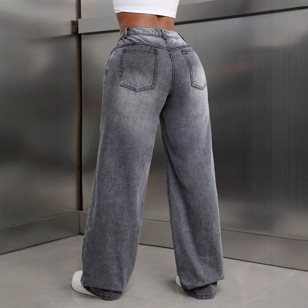 Kvinnors moderiktiga breda jeans i högkvalitativ denim Mirla-Eva Jonsson
