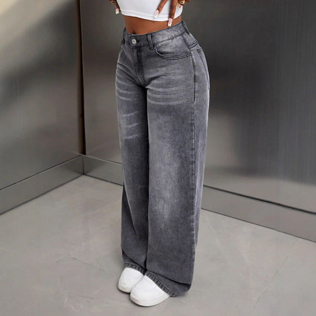 Kvinnors moderiktiga breda jeans i högkvalitativ denim Mirla-Eva Jonsson