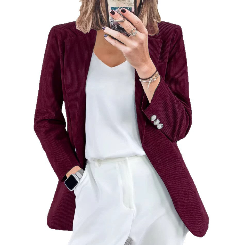 Kvinnors moderiktiga randiga blazer med slim fit Mirla-Eva Jonsson