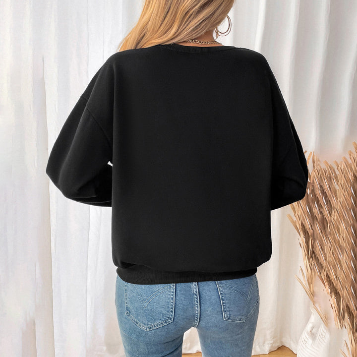 Kvinnors moderiktiga sweatshirt med konstnärlig knutdesign Mirla-Eva Jonsson