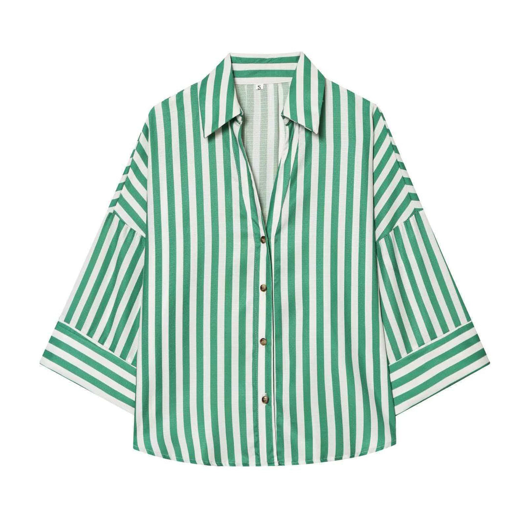 Kvinnors modern randig blus med oversized skärning Mirla-Eva Jonsson
