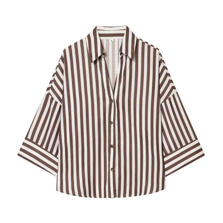 Kvinnors modern randig blus med oversized skärning Mirla-Eva Jonsson