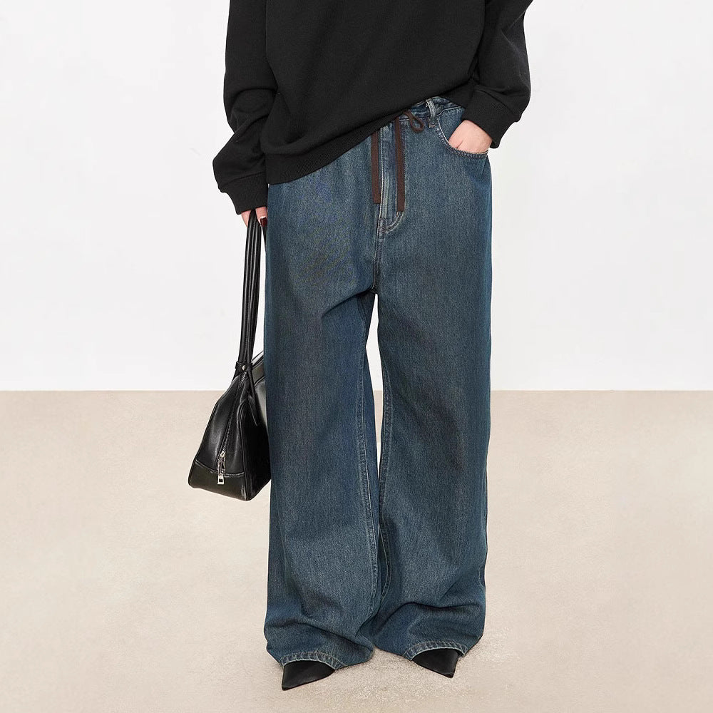 Kvinnors moderna, vida jeans med hög midja Mirla-Eva Jonsson