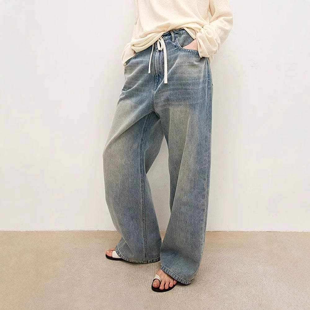 Kvinnors moderna, vida jeans med hög midja Mirla-Eva Jonsson