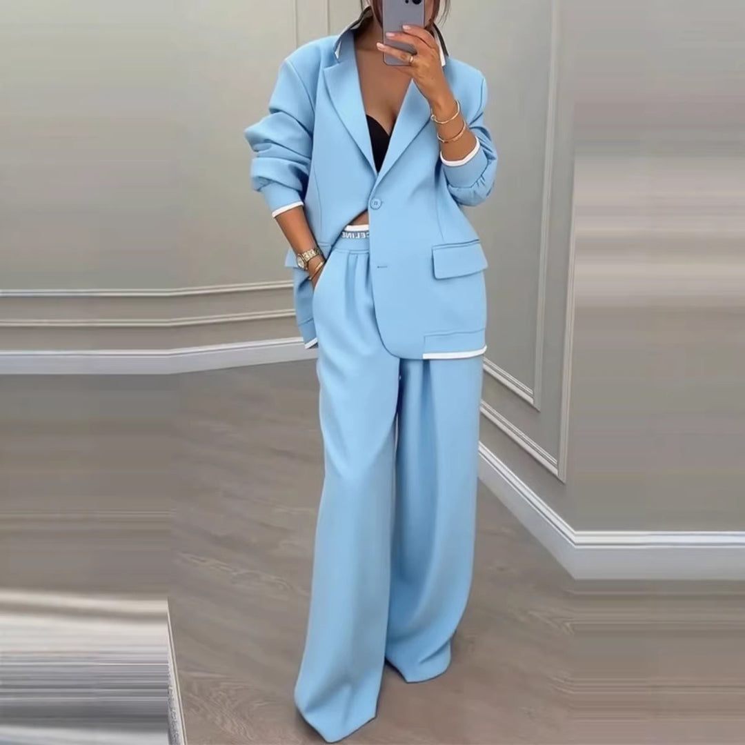 Kvinnors modiga oversized blazer-set med eleganta kostymbyxor Mirla-Eva Jonsson