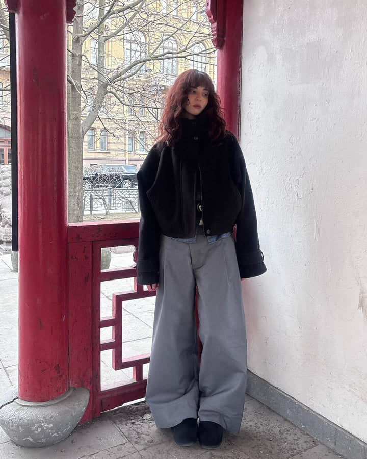 Kvinnors modiga oversized ulljacka Mirla-Eva Jonsson