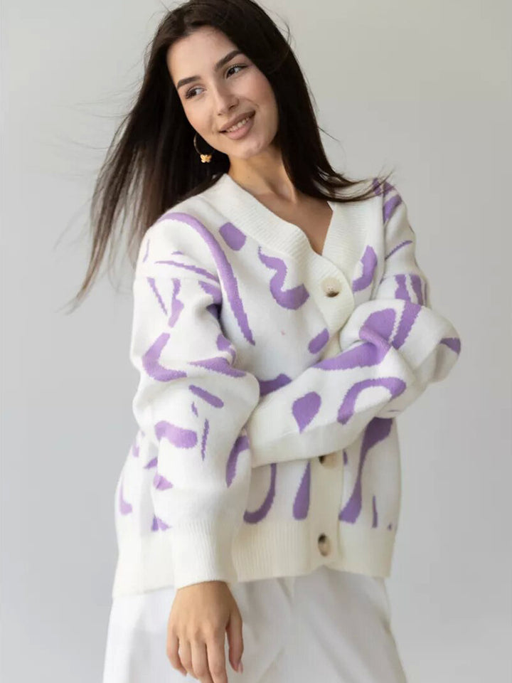 Kvinnors mysiga cardigan med elegant mönster Mirla-Eva Jonsson