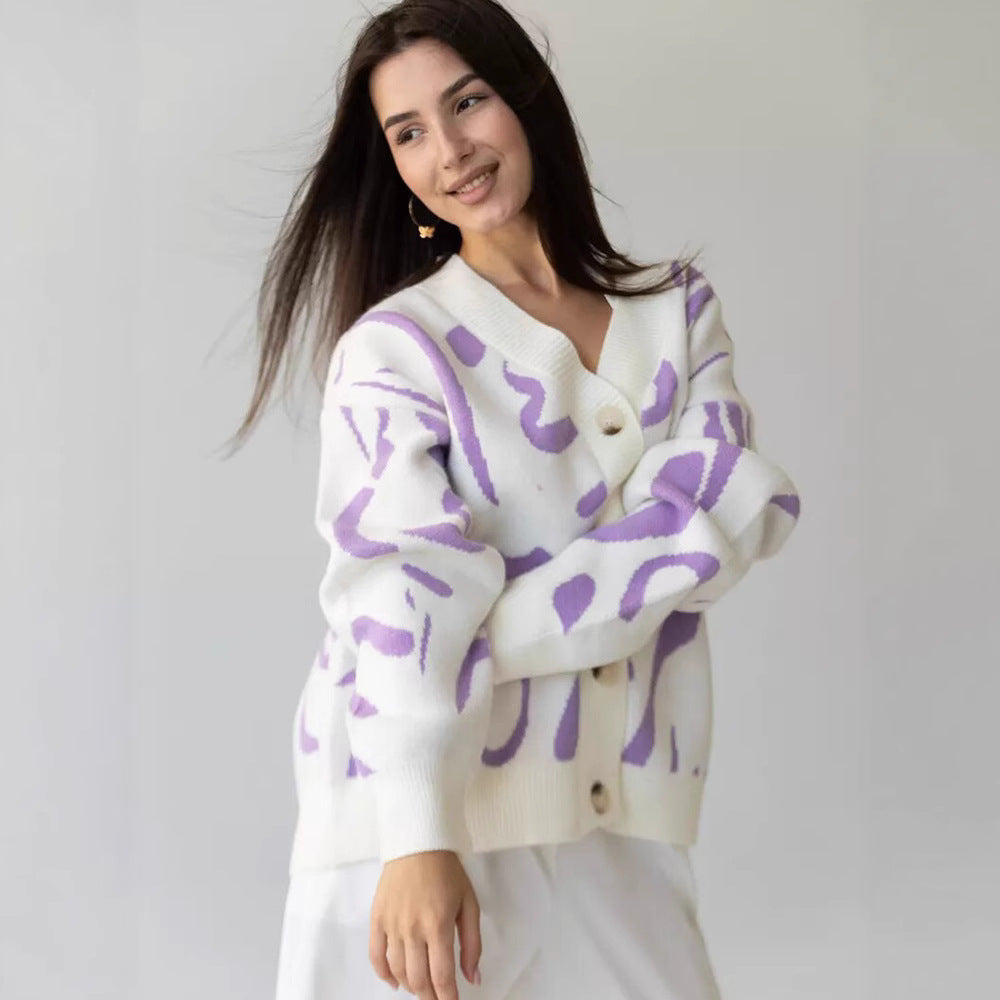 Kvinnors mysiga cardigan med elegant mönster Mirla-Eva Jonsson