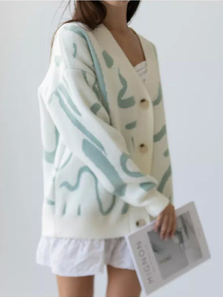 Kvinnors mysiga cardigan med elegant mönster Mirla-Eva Jonsson