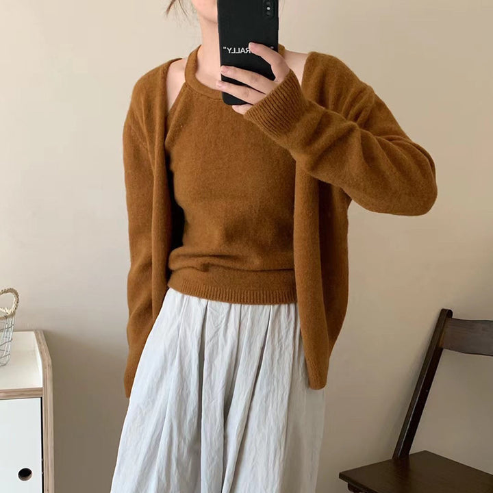 Kvinnors mysiga cardigan med förlängd passform och fin textur Mirla-Eva Jonsson