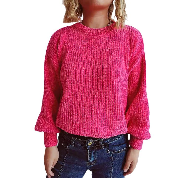 Kvinnors mysiga chunky stickad tröja med vida ärmar och texturerad design Mirla-Eva Jonsson