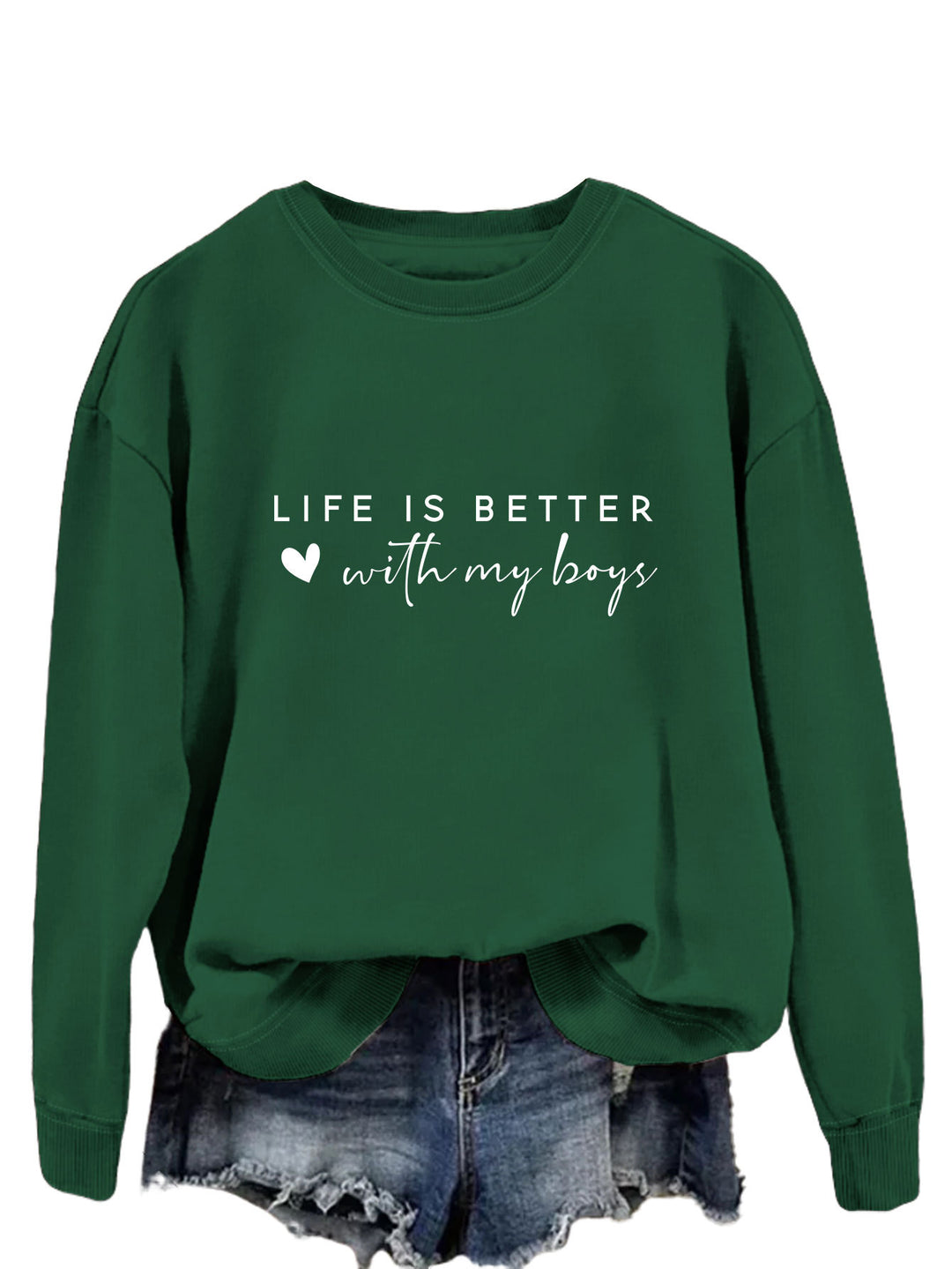 Kvinnors mysiga crew neck tröja med inspirerande tryck Mirla-Eva Jonsson