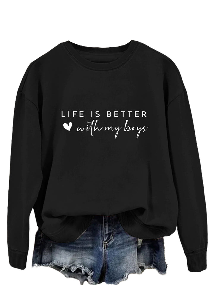 Kvinnors mysiga crew neck tröja med inspirerande tryck Mirla-Eva Jonsson