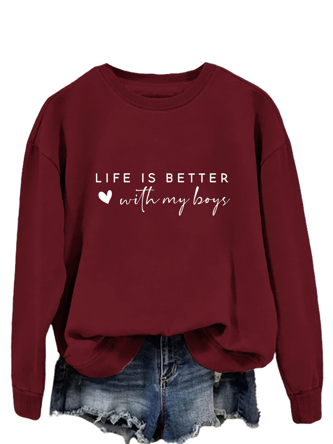 Kvinnors mysiga crew neck tröja med inspirerande tryck Mirla-Eva Jonsson