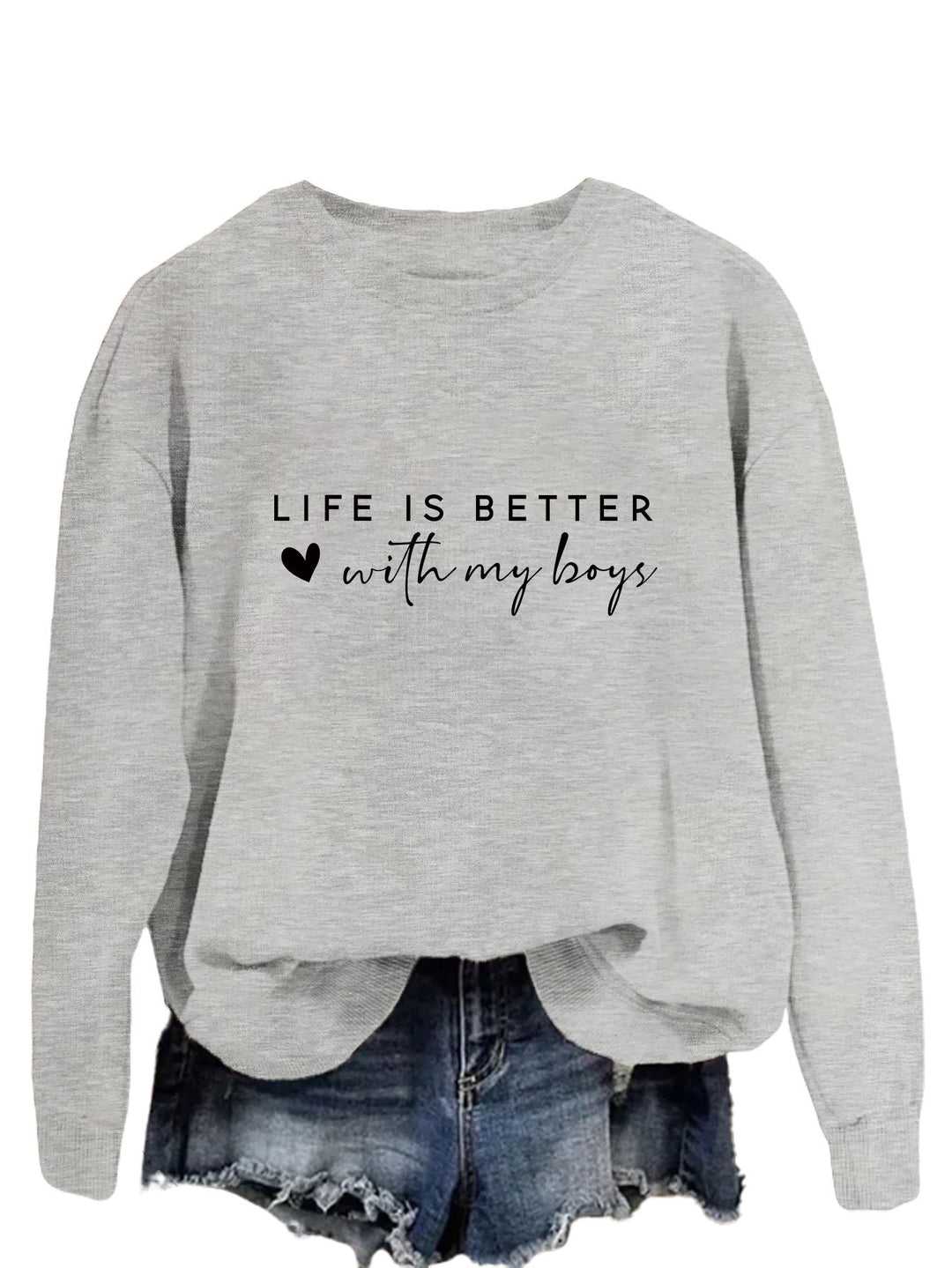 Kvinnors mysiga crew neck tröja med inspirerande tryck Mirla-Eva Jonsson