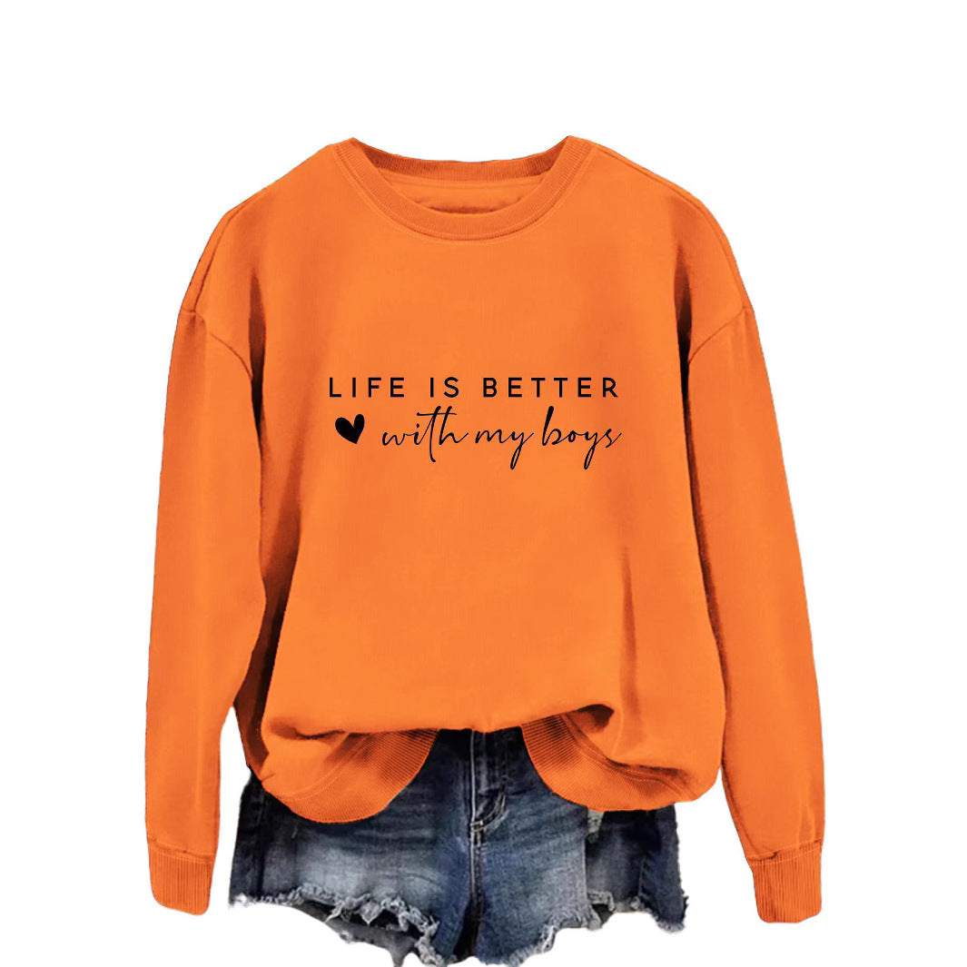 Kvinnors mysiga crew neck tröja med inspirerande tryck Mirla-Eva Jonsson