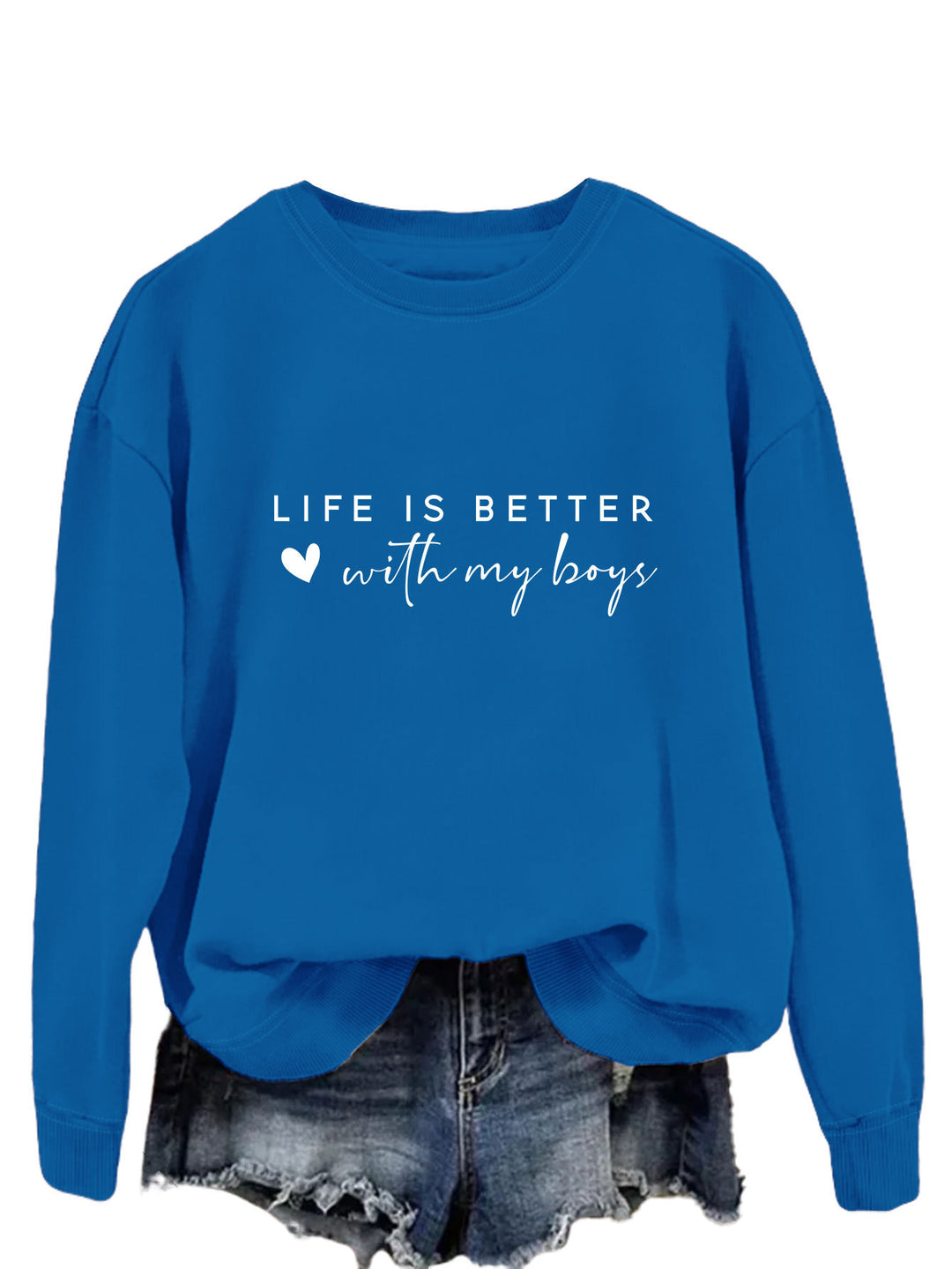 Kvinnors mysiga crew neck tröja med inspirerande tryck Mirla-Eva Jonsson