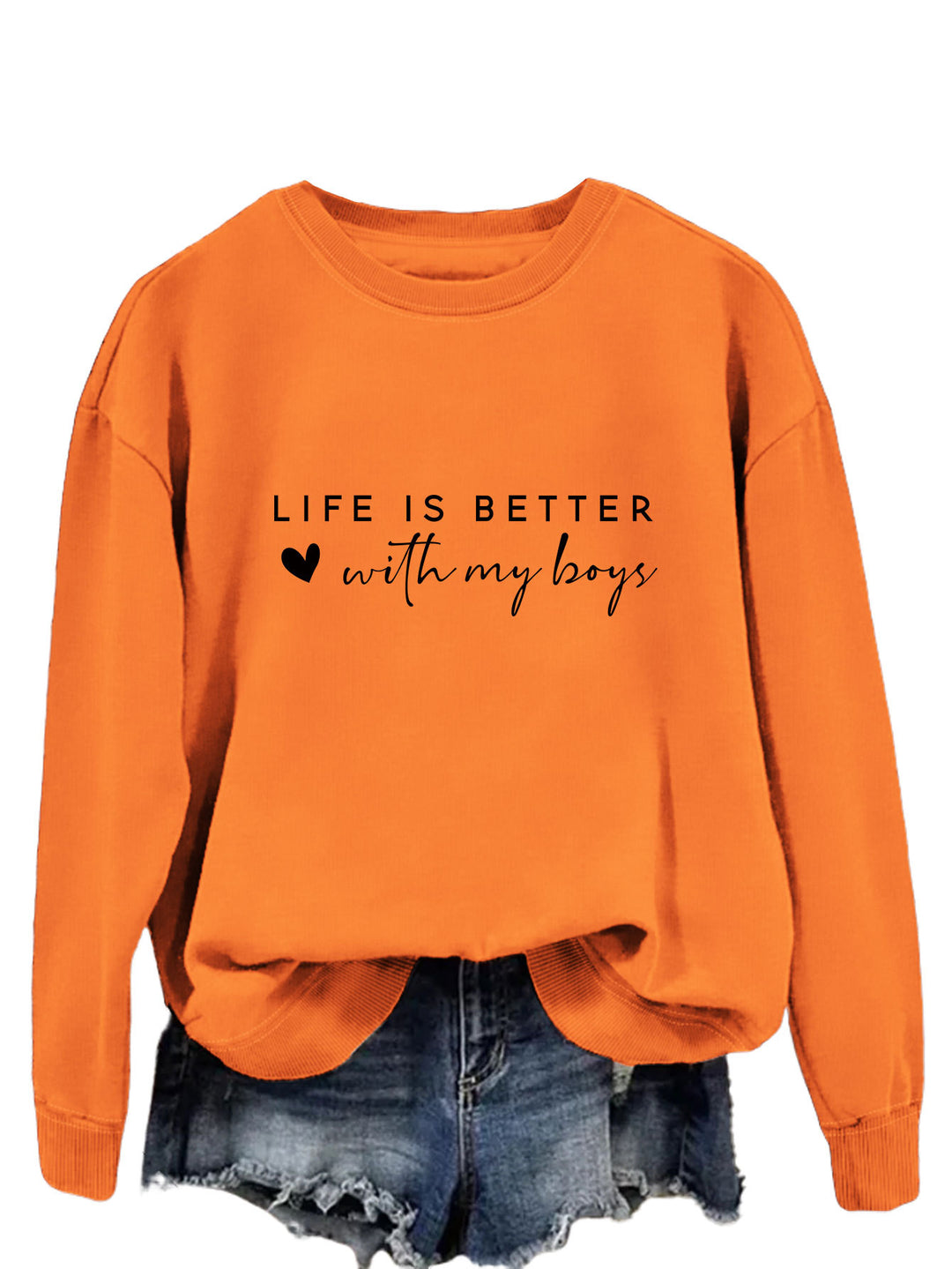 Kvinnors mysiga crew neck tröja med inspirerande tryck Mirla-Eva Jonsson