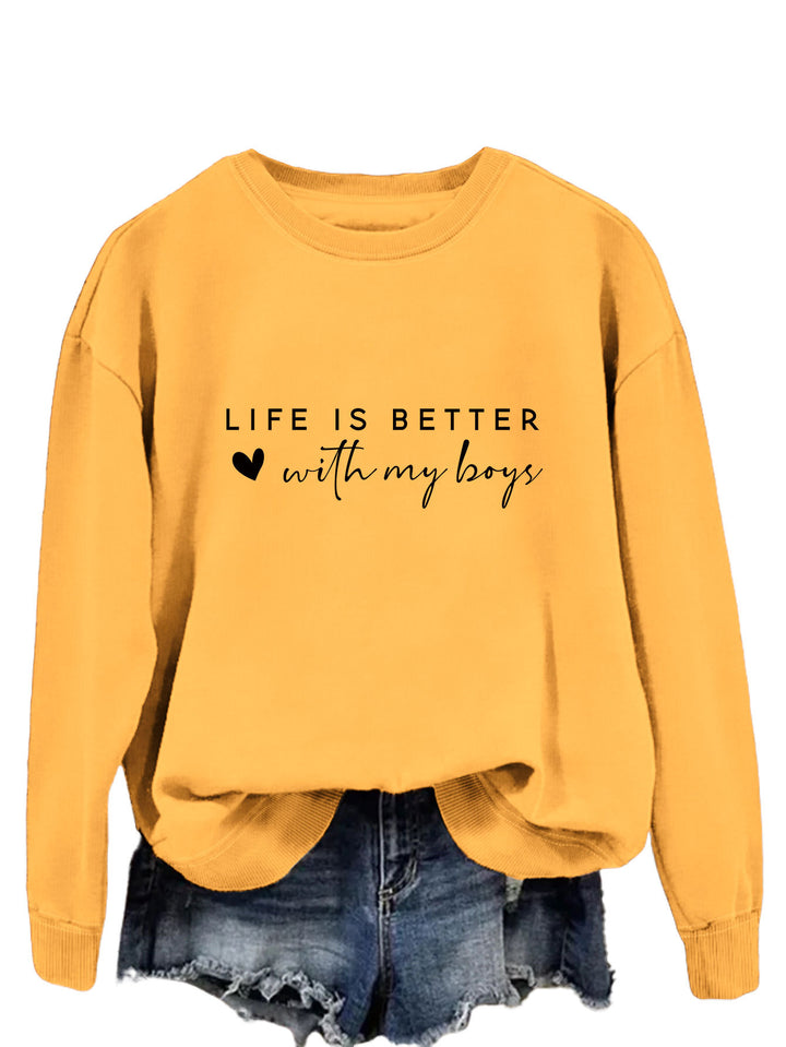 Kvinnors mysiga crew neck tröja med inspirerande tryck Mirla-Eva Jonsson