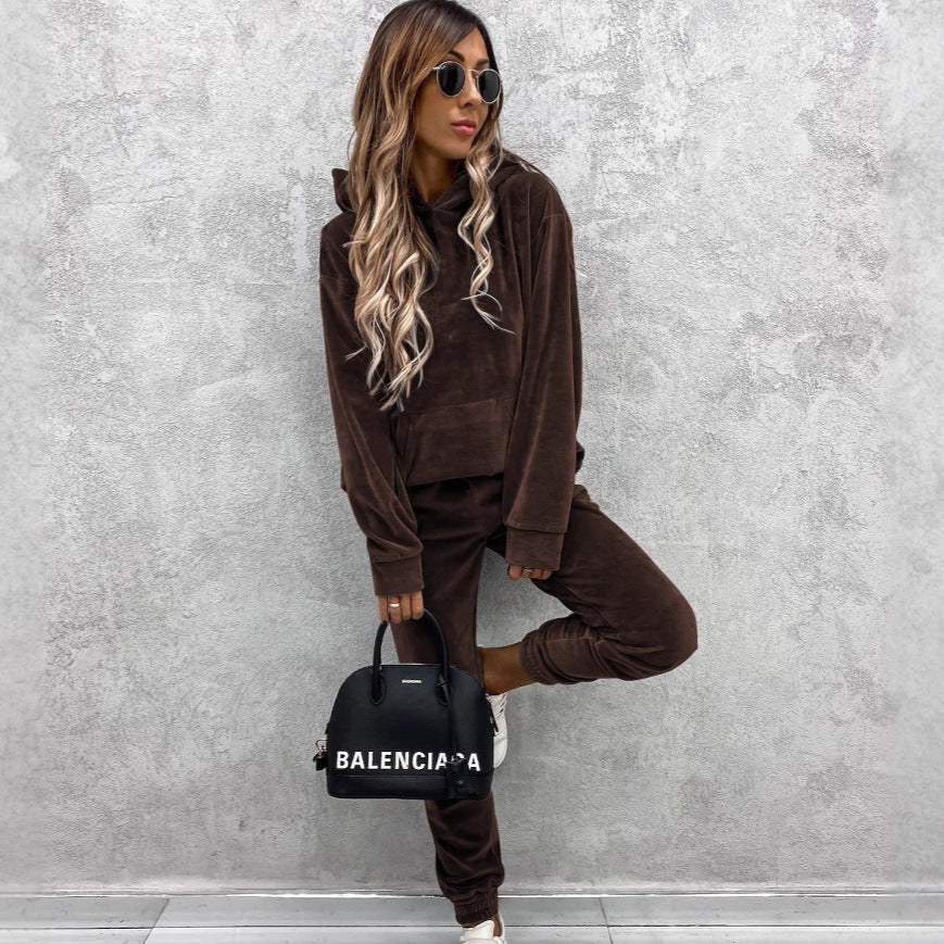 Kvinnors mysiga fleece hoodie med avslappnade detaljer Mirla-Eva Jonsson