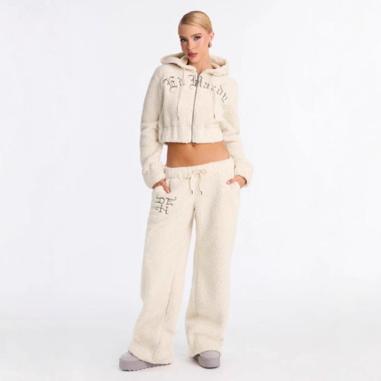 Kvinnors mysiga fleeceset med hoodie och lös passform Mirla-Eva Jonsson